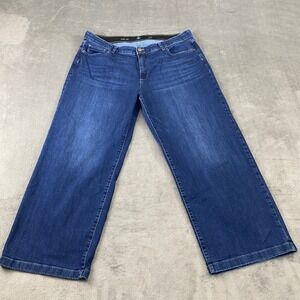 St.Johns Bay Womens Wide Leg Jeans 20W Blue Denim Stretch Recycled Polyester‎